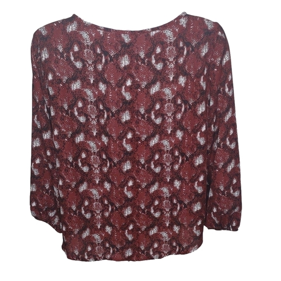 West Kei long sleeve lightweight keyhole front tie blouse, size XS, NWOT - Picture 4 of 9